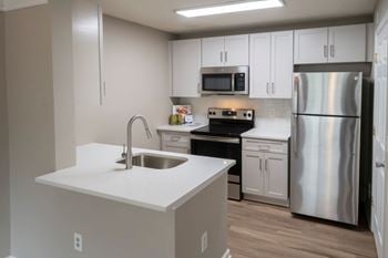 Modern kitchen with white cabinet